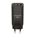 Cubenest Cargador GaN 65 W S3D0 negro