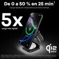 Cubenest El Qi2.2 cargador plegable inalámbrico magnético 3 en 1 SQ312 Pro negro