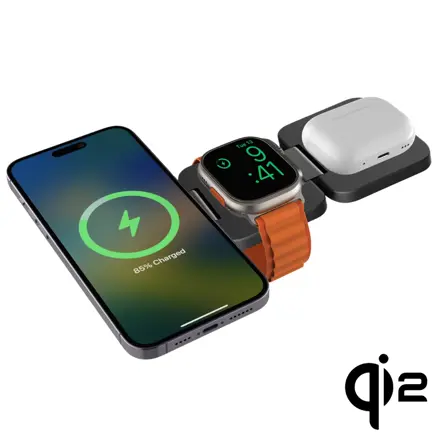Cubenest Qi2 El cargador plegable inalámbrico magnético 3 en 1 EQ310 gris