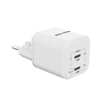 Adaptador Cubenest PD GaN Nano 2xUSB-C 65W N2D65