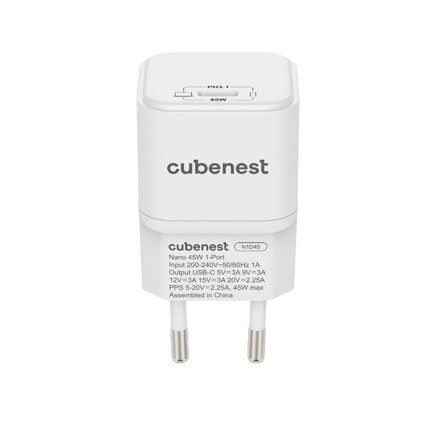 Adaptador USB-C Cubenest PD GaN Nano de 45 W N1D45