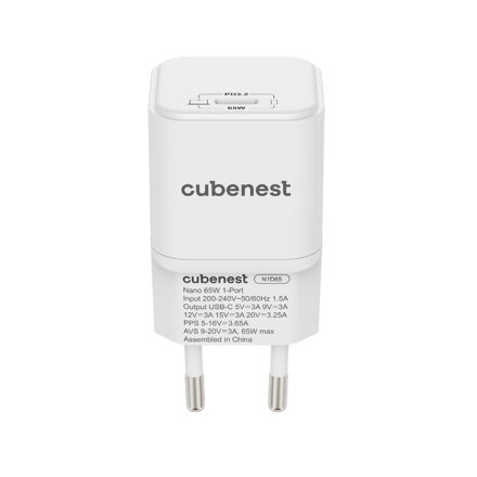 Adaptador USB-C Cubenest PD GaN Nano de 65 W N1D65
