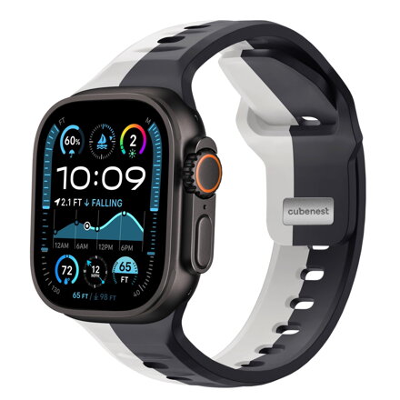 Correa deportiva premium del Apple Watch Negro/Gris
