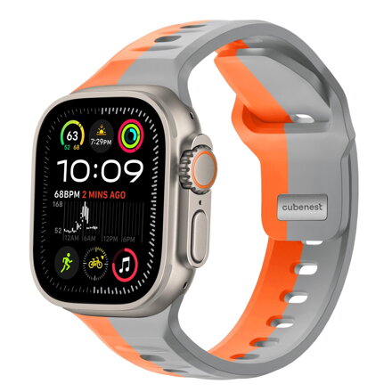 Correa deportiva premium del Apple Watch Naranja/Gris