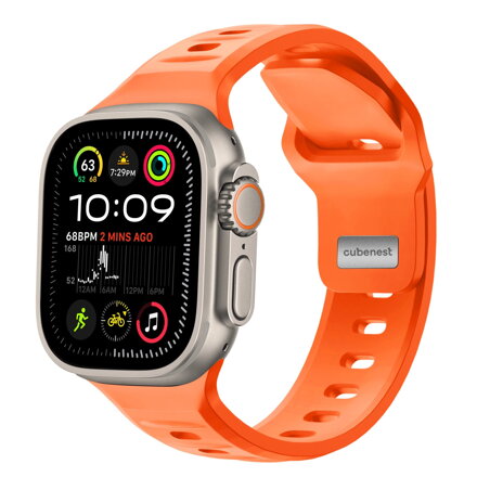Correa deportiva premium del Apple Watch Naranja