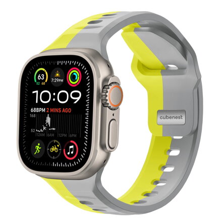 Correa deportiva premium del Apple Watch Amarillo/Gris