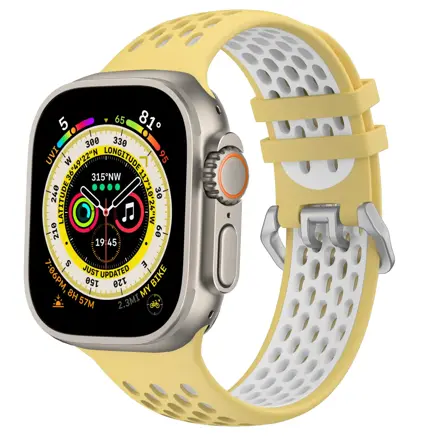 Correa deportiva del Apple Watch Amarillo/Blanco