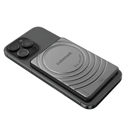 Cubenest Batería inalámbrica magnética SlimDual 5000 mAh S1B3D negro