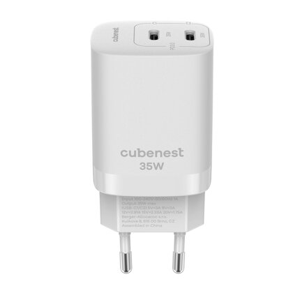 Cubenest Cargador GaN 35 W S2D1 blanco