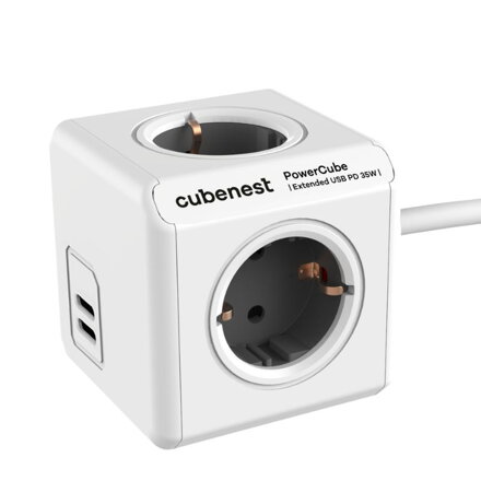 Cubenest PowerCube Extended USB C+C PD 35 W Tipo F gris