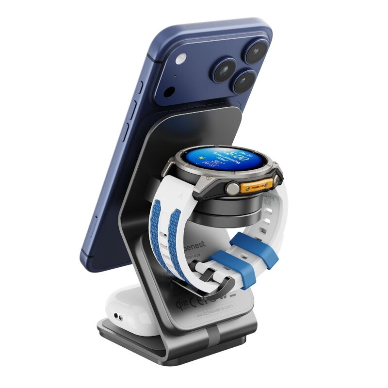 Cubenest El Qi2.2 cargador inalámbrico magnético 3 en 1 SQ314 Pro Garmin Watch