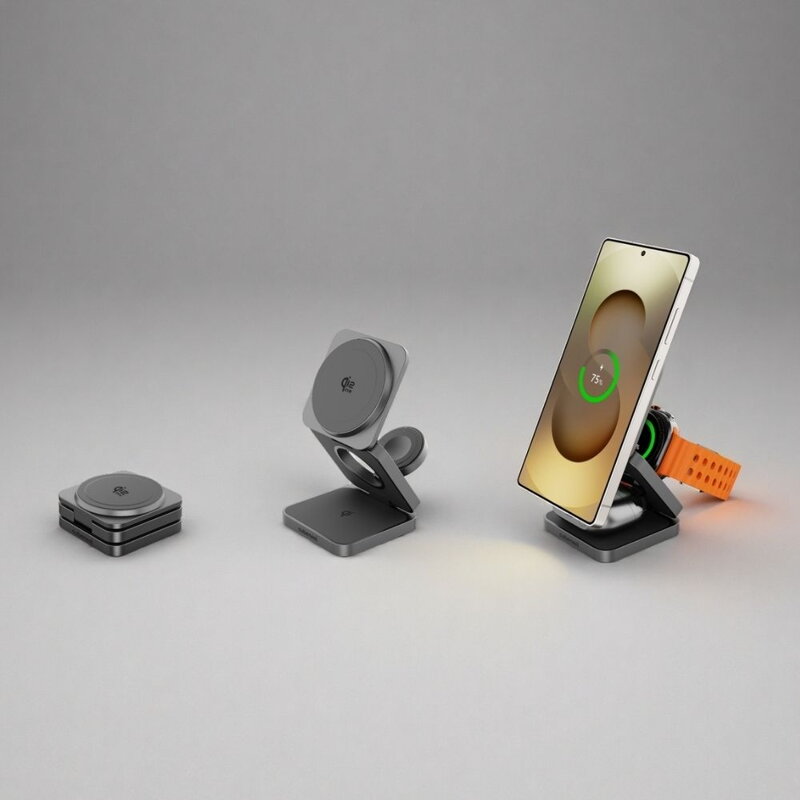 Cubenest El Qi2.2 cargador plegable inalámbrico magnético 3 en 1 SQS312 Pro Samsung Watch
