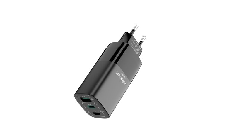 Cubenest Cargador GaN 65 W S3D0 negro