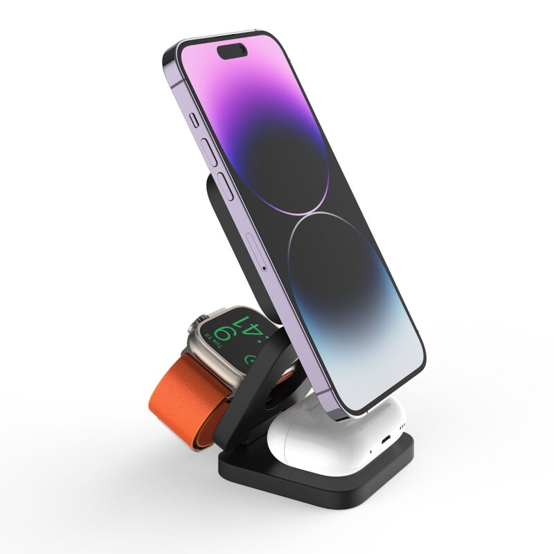 Cubenest El cargador plegable inalámbrico magnético 3 en 1 E310 gris