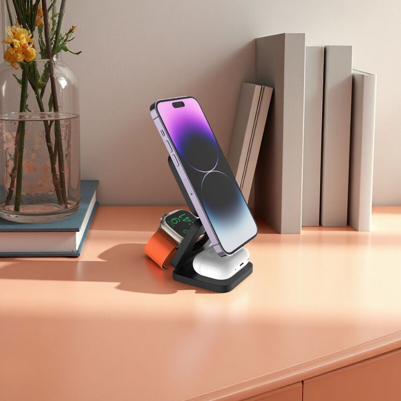 Cubenest Qi2 El cargador plegable inalámbrico magnético 3 en 1 EQ310 gris