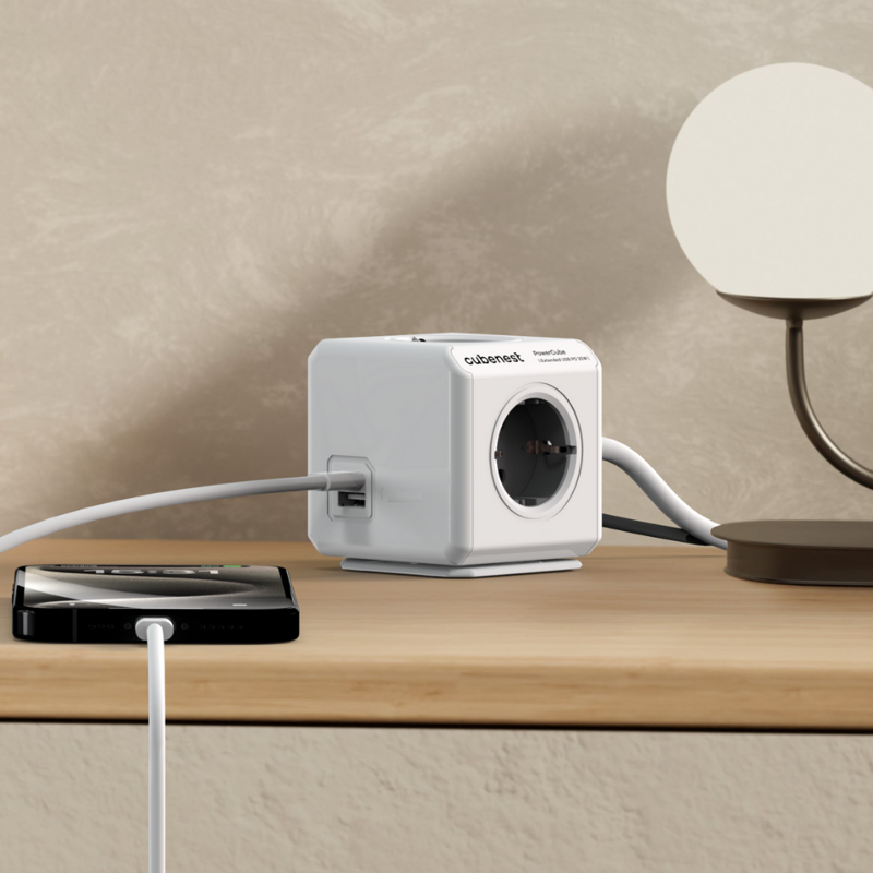 Cubenest PowerCube Extended USB A+C PD 20 W Tipo F gris