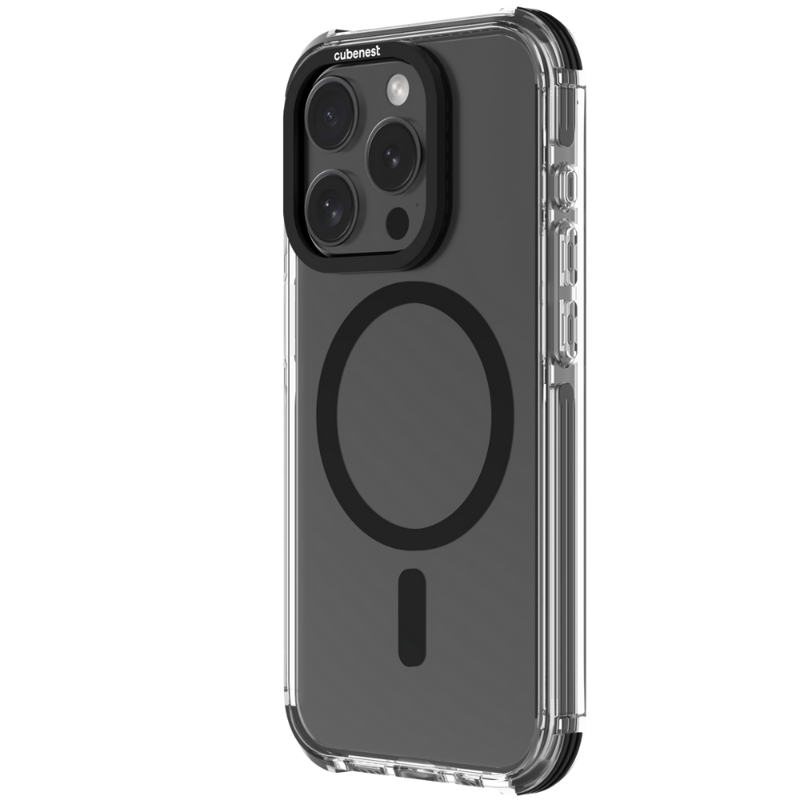 Cubenest Funda para iPhone 15 Pro MagPro Strong Guard negro