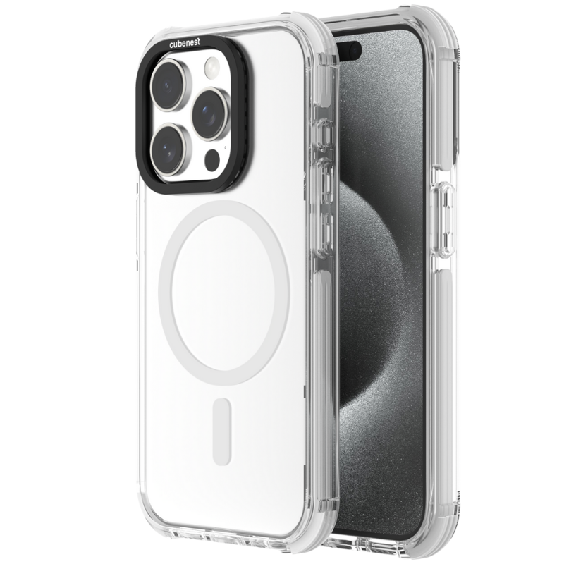 Cubenest Funda para iPhone 15 Pro MagPro Strong Guard blanco