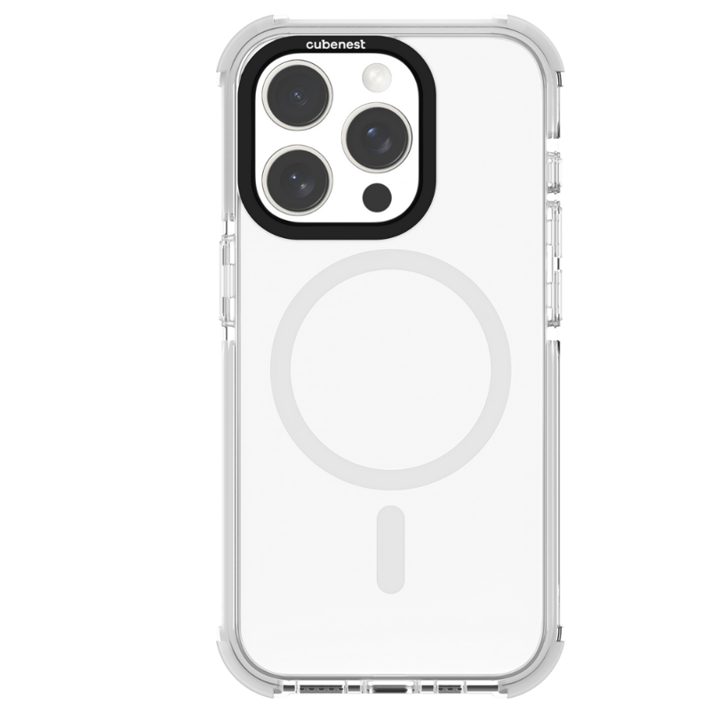 Cubenest Funda para iPhone 15 Pro MagPro Strong Guard blanco