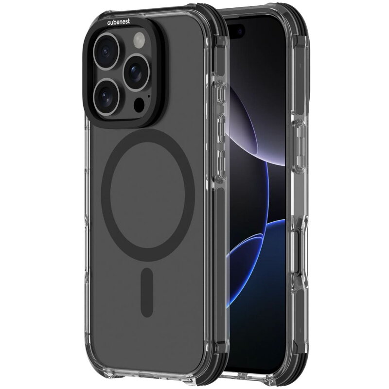 Cubenest Funda para iPhone 16 Pro MagPro Strong Guard negro