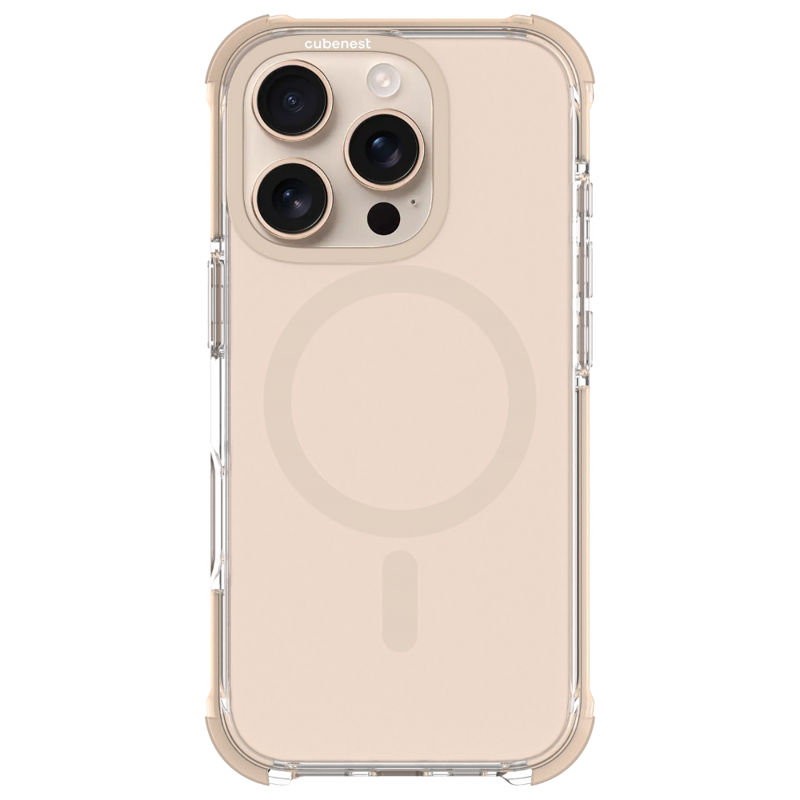 Cubenest Funda para iPhone 16 Pro MagPro Strong Guard dorado