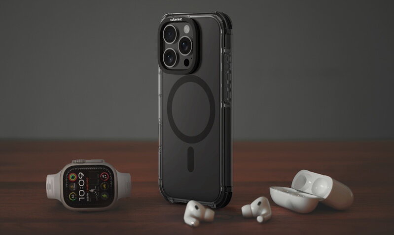 Cubenest Funda para iPhone 16 Pro MagPro Strong Guard negro
