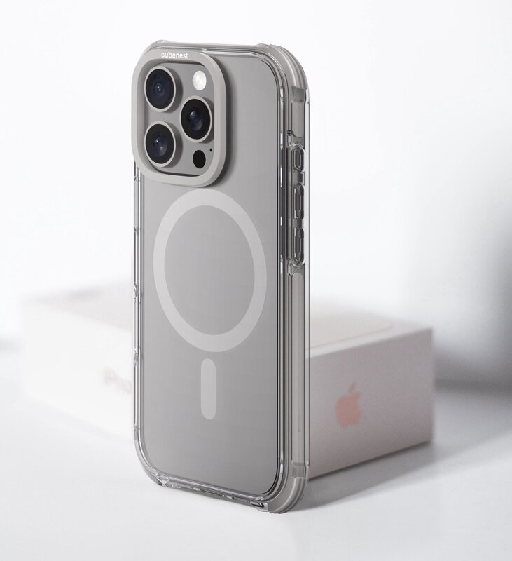 Cubenest Funda para iPhone 16 Pro MagPro Strong Guard titanio