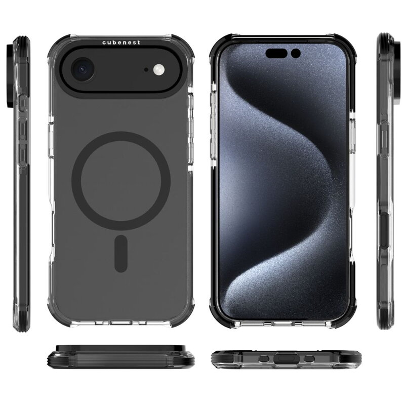Cubenest Funda para iPhone 17 Air MagPro Strong Guard negro