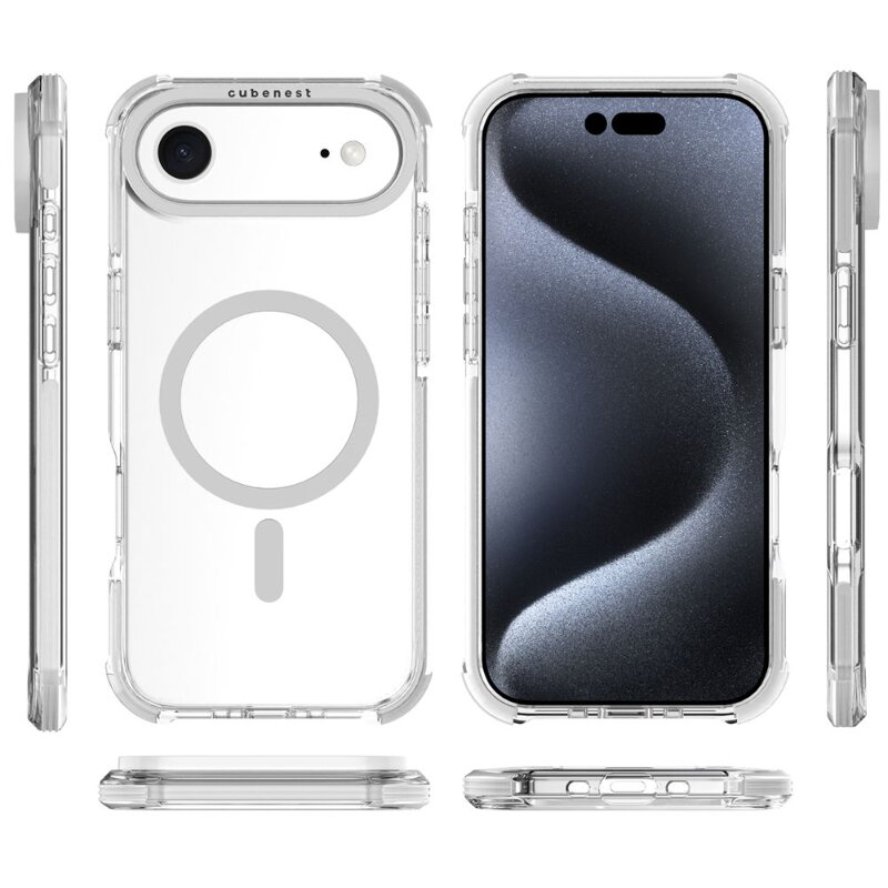 Cubenest Funda para iPhone 17 Air MagPro Strong Guard blanco