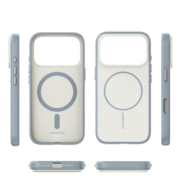 Cubenest Funda para iPhone 17 Pro compatible con MagSafe beige mate