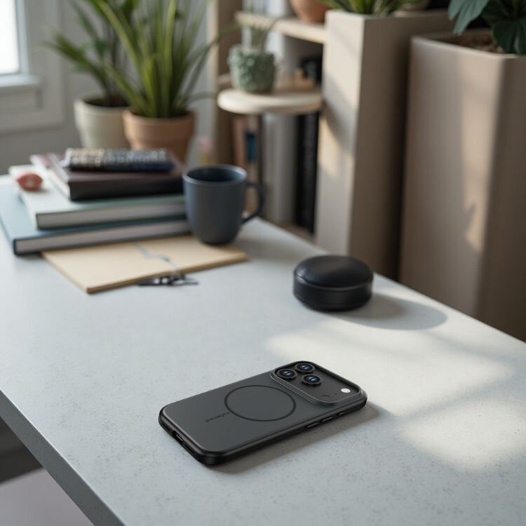 Cubenest Funda para iPhone 17 Pro compatible con MagSafe negro mate