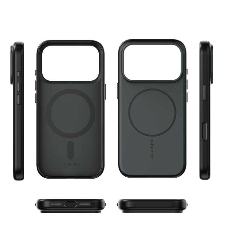 Cubenest Funda para iPhone 17 Pro compatible con MagSafe negro mate