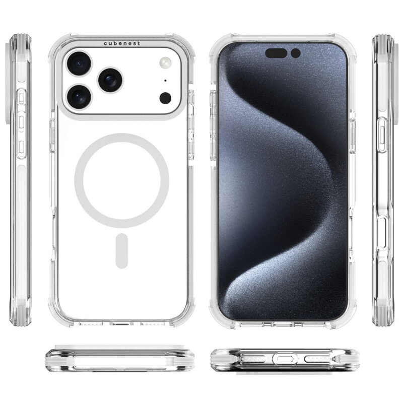 Cubenest Funda para iPhone 17 Pro Max MagPro Strong Guard blanco