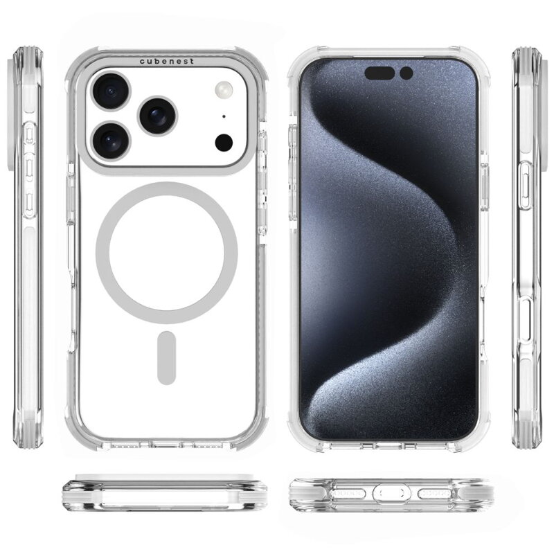 Cubenest Funda para iPhone 17 Pro MagPro Strong Guard blanco