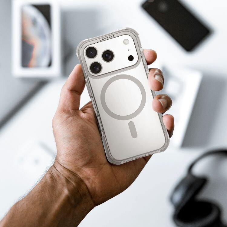 Cubenest Funda para iPhone 17 Pro MagPro Strong Guard blanco