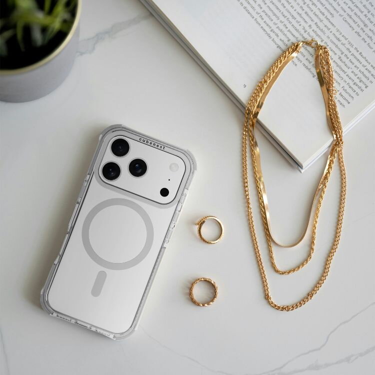 Cubenest Funda para iPhone 17 Pro MagPro Strong Guard blanco