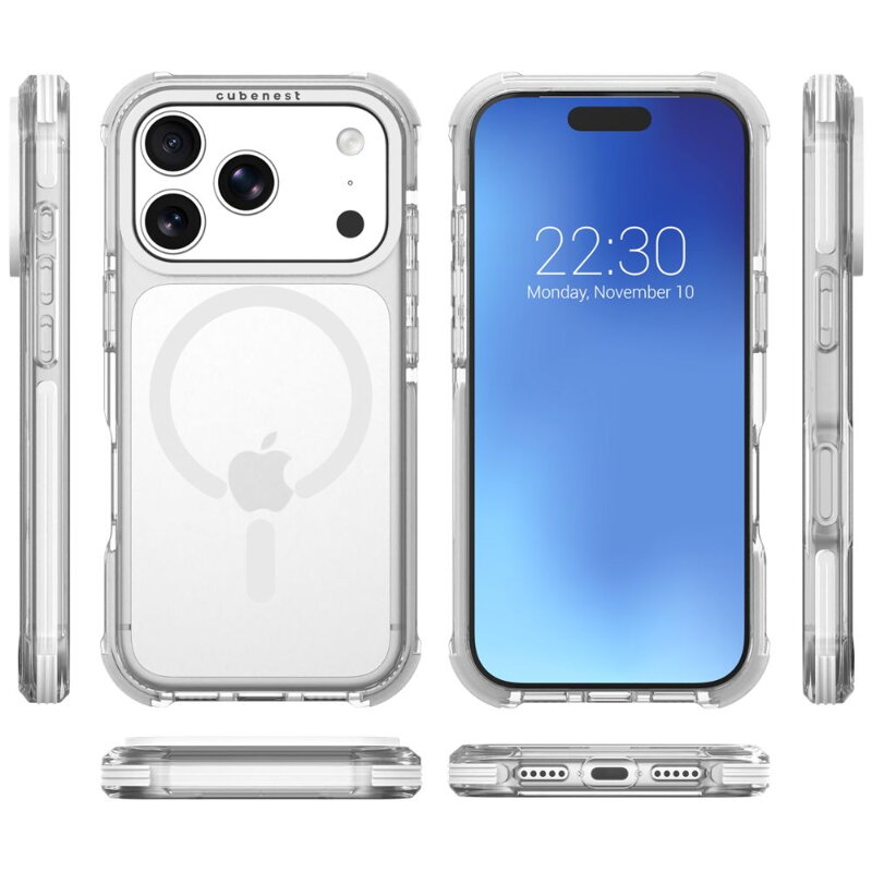 Cubenest Funda para iPhone 18 Pro MagPro Strong Guard blanco