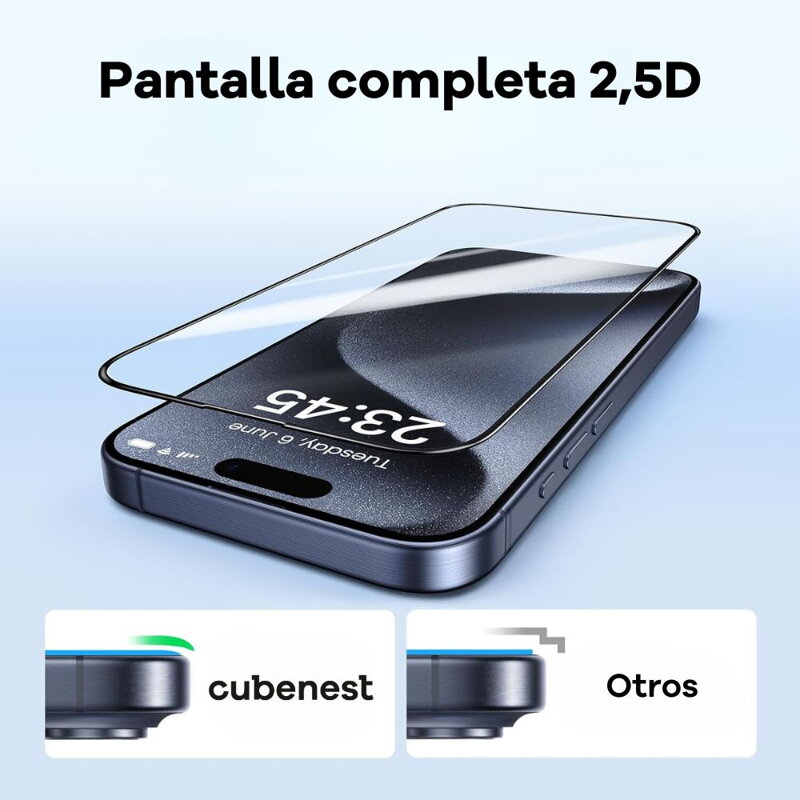 Cubenest Protector de pantalla iPhone 15 Pro