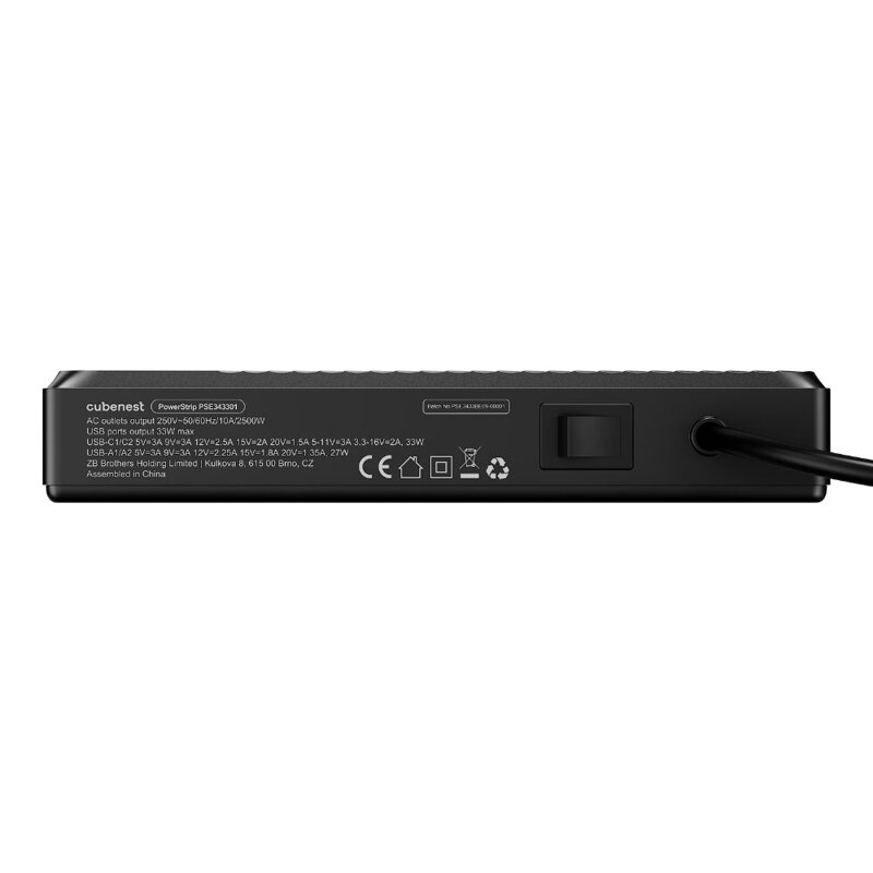 Cubenest PD GaN PowerStrip SlimSline 7v1 Extended USB 33 W