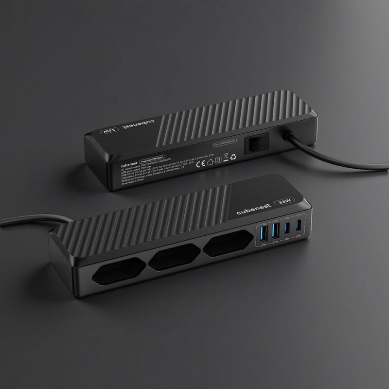 Cubenest PD GaN PowerStrip SlimSline 7v1 Extended USB 33 W