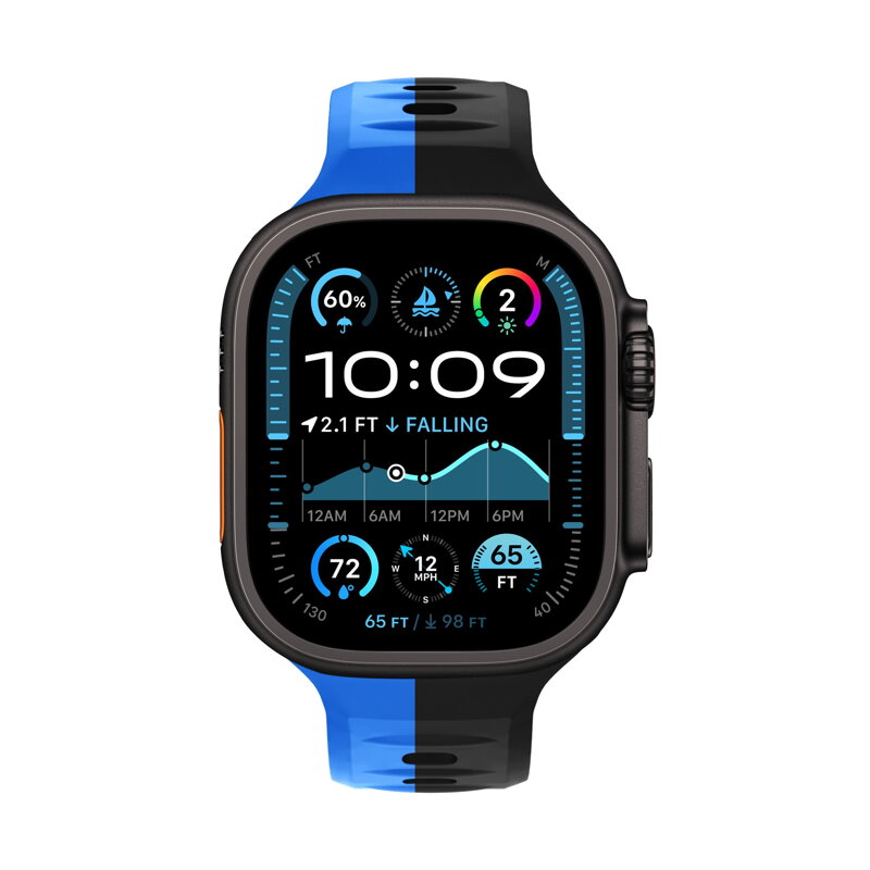 Correa deportiva premium del Apple Watch Negro/Azul