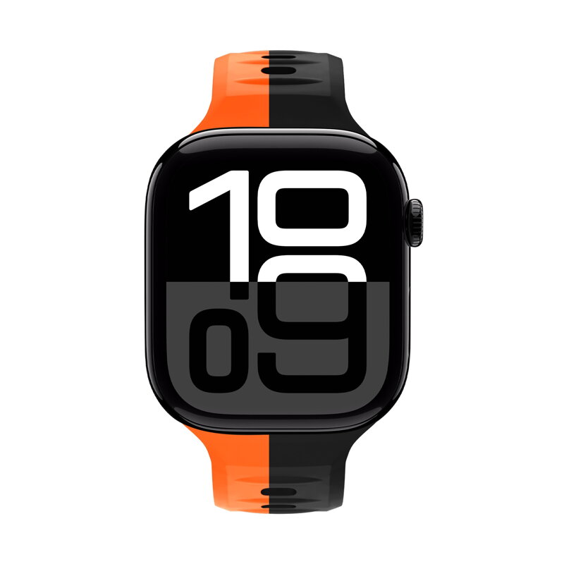 Correa deportiva premium del Apple Watch Negro/Naranja