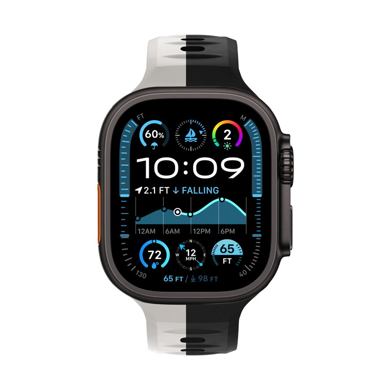 Correa deportiva premium del Apple Watch Negro/Gris