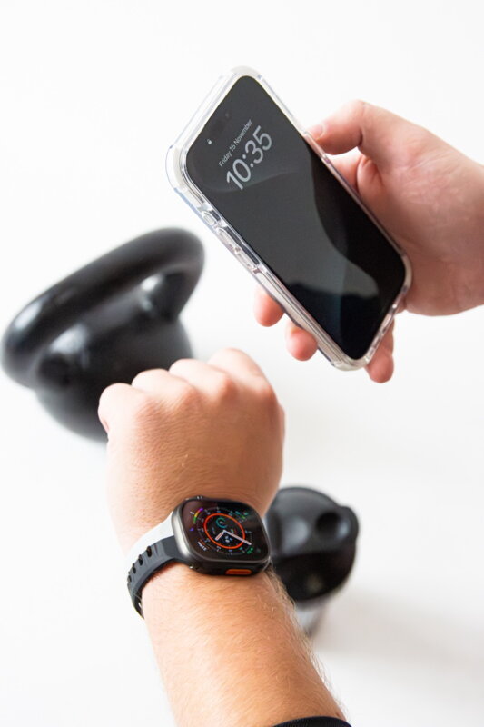 Correa deportiva premium del Apple Watch Negro/Gris