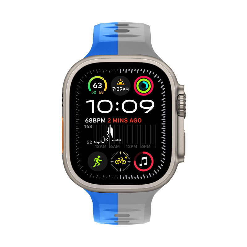 Correa deportiva premium del Apple Watch Azul/Gris
