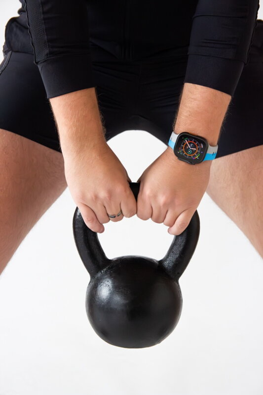 Correa deportiva premium del Apple Watch Azul/Gris