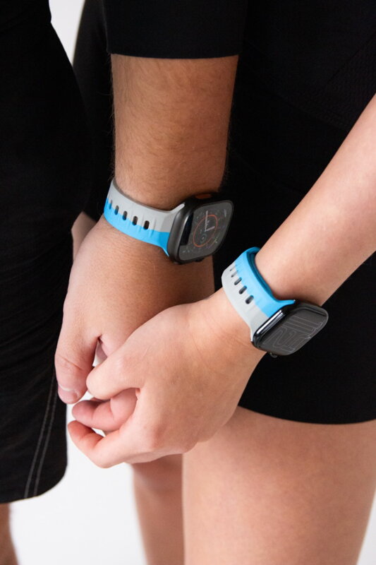 Correa deportiva premium del Apple Watch Azul/Gris