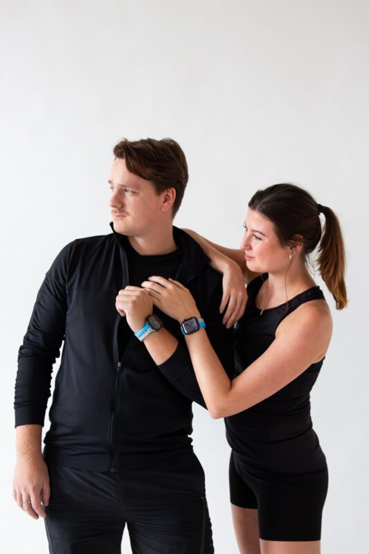 Correa deportiva premium del Apple Watch Azul/Gris