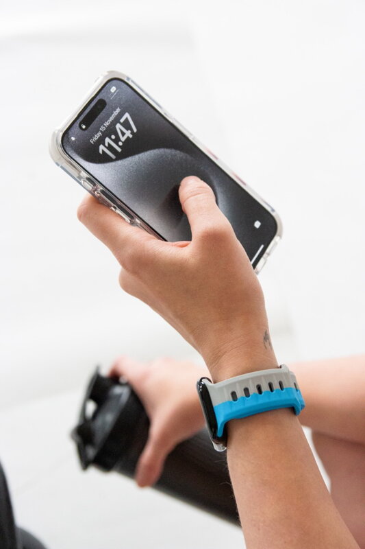 Correa deportiva premium del Apple Watch Azul/Gris