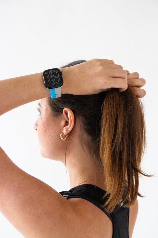 Correa deportiva premium del Apple Watch Azul/Gris